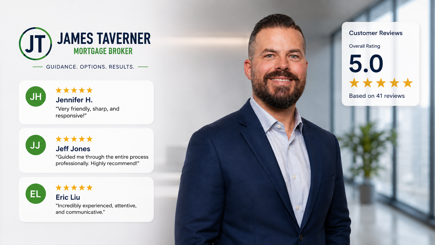 James Taverner, Southern California mortgage broker with Lunar Home Loans, featuring 5-star customer reviews